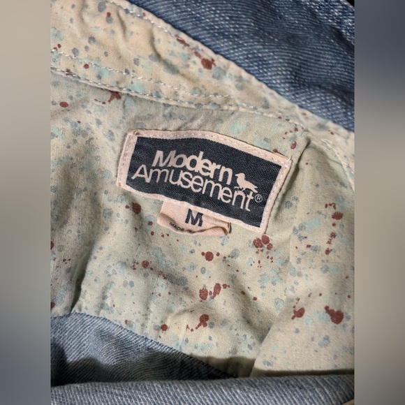 Modern Amusement- Womens Denim Long Sleeve Button Down Shirt - Picture 8 of 9